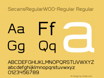 SecansRegularW00-Regular Regular Version 1.30 Font Sample