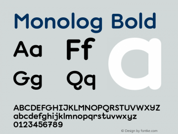 Monolog Bold Version 1.005 Font Sample