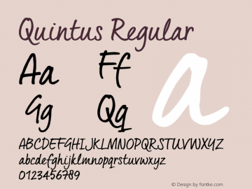 Quintus Regular Version 1.000 Font Sample