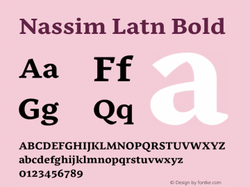 Nassim Latn Bold Version 2.001;PS 2.1;hotconv 1.0.88;makeotf.lib2.5.647800 Font Sample