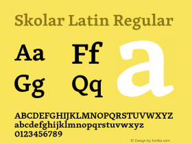 Skolar Latin Regular Version 3.400;PS 2.700;hotconv 1.0.81;makeotf.lib2.5.63406; Renamed to: Skolar Latin Font Sample