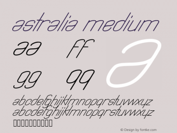 Astralia Medium Version 002.000 Font Sample
