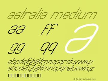 Astralia Medium Version 002.000 Font Sample