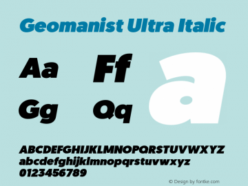 Geomanist Ultra Italic Version 1.000图片样张