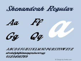 Shenandoah Regular Version 1.000;com.myfonts.easy.mawns.shenandoah.regular.wfkit2.version.4pNS Font Sample