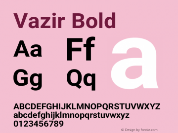 Vazir Bold Version 4.2 Font Sample