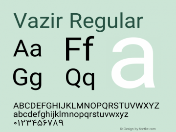 Vazir Regular Version 4.2 Font Sample