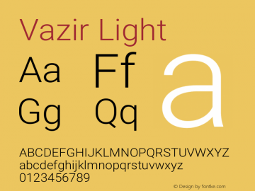 Vazir Light Version 4.2 Font Sample