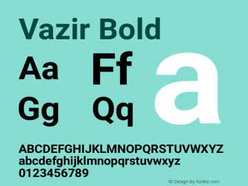 Vazir Bold Version 4.2 Font Sample