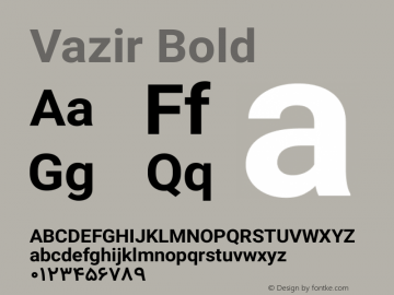 Vazir Bold Version 4.2 Font Sample