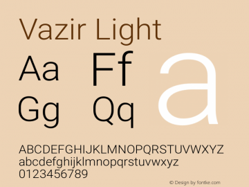 Vazir Light Version 4.2 Font Sample