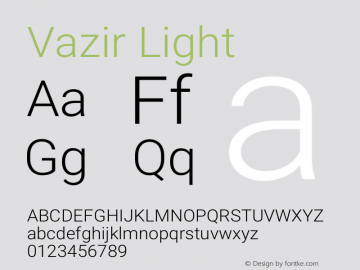 Vazir Light Version 4.2.1 Font Sample