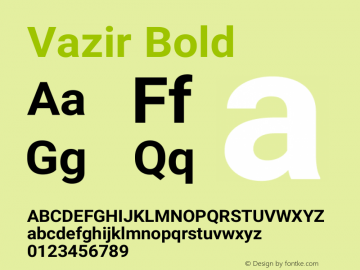 Vazir Bold Version 4.2.1 Font Sample
