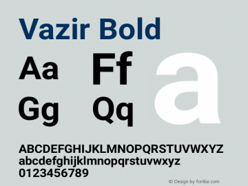 Vazir Bold Version 4.2.1 Font Sample