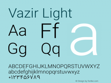 Vazir Light Version 4.2.1 Font Sample