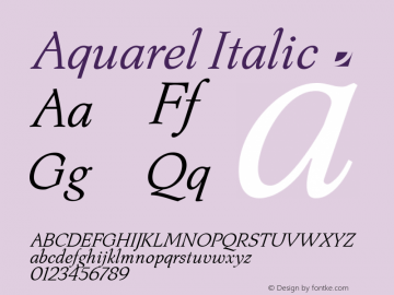 Aquarel Italic ☞ Version 1.0图片样张