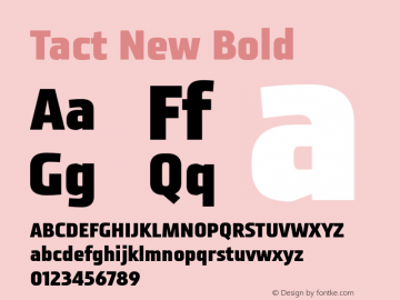 Tact New Bold Version 1.000 Font Sample