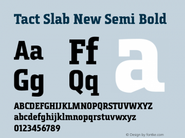 Tact Slab New Semi Bold Version 1.000 Font Sample