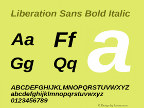 Liberation Sans Bold Italic Version 2.00.1图片样张