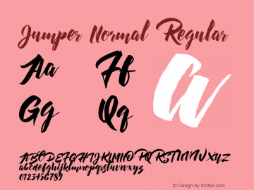 Jumper Normal Regular Version 1.000;PS 001.000;hotconv 1.0.88;makeotf.lib2.5.64775 Font Sample