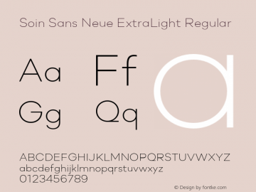 Soin Sans Neue ExtraLight Regular Version 5.90 Build 1608图片样张