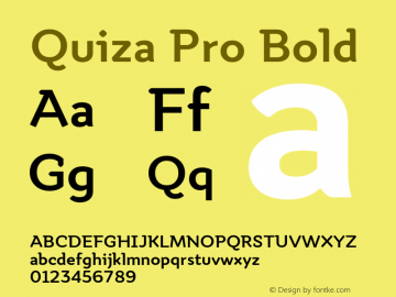 Quiza Pro Bold Version 1.000 Font Sample