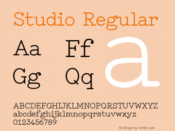 Studio Regular Version 1.001 Font Sample