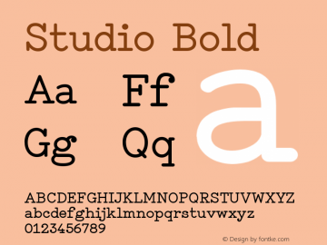 Studio Bold Version 1.001 Font Sample