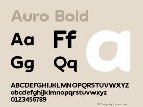 Auro Bold 1.000 Font Sample