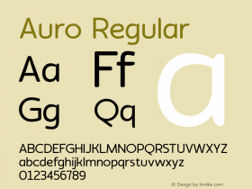 Auro Regular 1.000 Font Sample