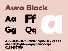 Auro Black 1.000 Font Sample