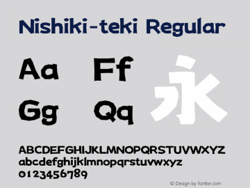 Nishiki-teki Regular Version 3.00 (2016-10-16) Font Sample