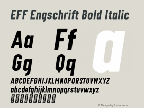 EFF Engschrift Bold Italic Version 0.004;PS 000.004;hotconv 1.0.88;makeotf.lib2.5.64775 Font Sample