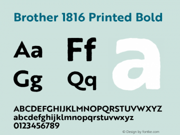 Brother 1816 Printed Bold Version 001.000 Font Sample