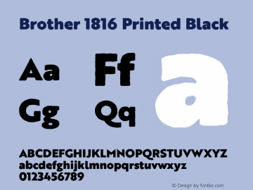 Brother 1816 Printed Black Version 001.000 Font Sample