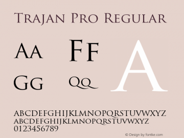 Trajan Pro Regular OTF 1.004;PS 001.000;Core 1.0.27;makeotf.lib1.3.1图片样张