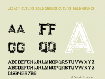 Legacy Outline Bold Grunge Outline Bold Grunge Version 1.000 Font Sample