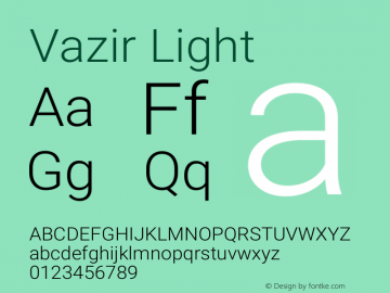 Vazir Light Version 4.3.0 Font Sample