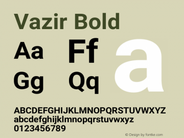 Vazir Bold Version 4.3.0 Font Sample