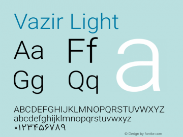 Vazir Light Version 4.3.0 Font Sample