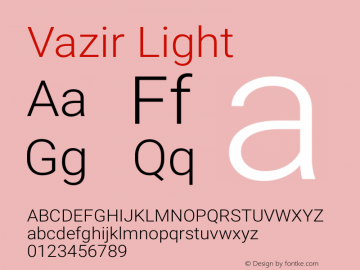 Vazir Light Version 4.3.0 Font Sample