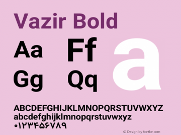 Vazir Bold Version 4.3.1 Font Sample