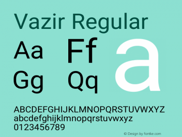 Vazir Regular Version 4.3.1 Font Sample