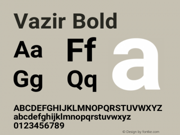Vazir Bold Version 4.3.1 Font Sample