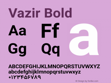 Vazir Bold Version 4.3.1 Font Sample