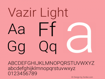 Vazir Light Version 4.3.1 Font Sample