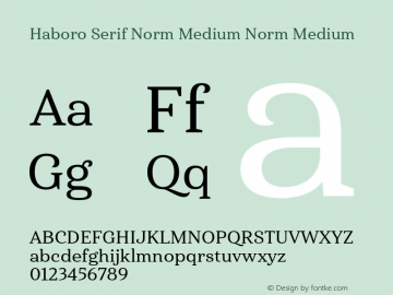 Haboro Serif Norm Medium Norm Medium Version 1.000图片样张