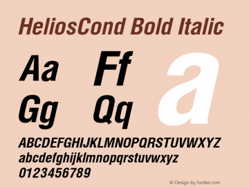 HeliosCond Bold Italic OTF 1.0;PS 004.001;Core 116;AOCW 1.0 161图片样张
