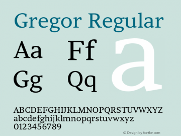 Gregor Regular Version 1.000图片样张