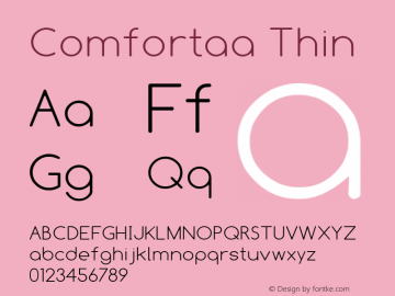 Comfortaa Thin Version 1.00 November 21, 2008, initial release图片样张